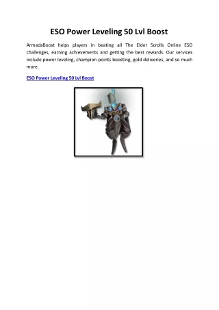 eso power leveling 50 lvl boost
