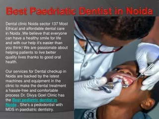 Best paedriatic dentist in noida