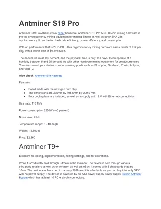 antminer s19 pro