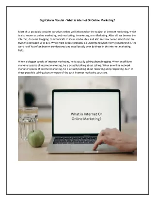 Gigi Catalin Neculai - What is Internet Or Online Marketing