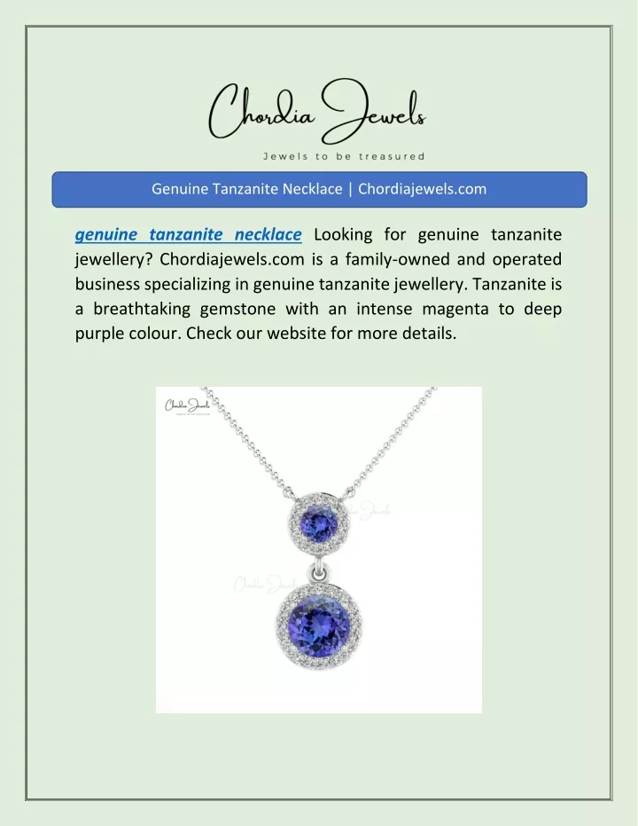 genuine tanzanite necklace chordiajewels com