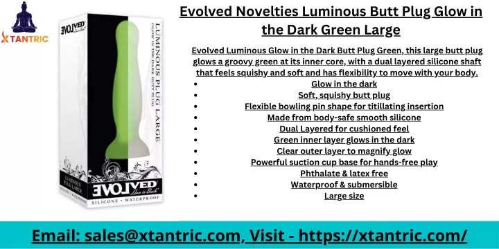 evolved novelties luminous butt plug glow