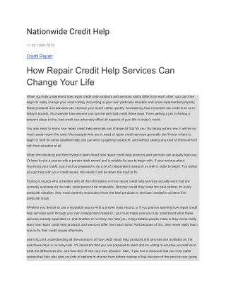 Nationwide Credit Help