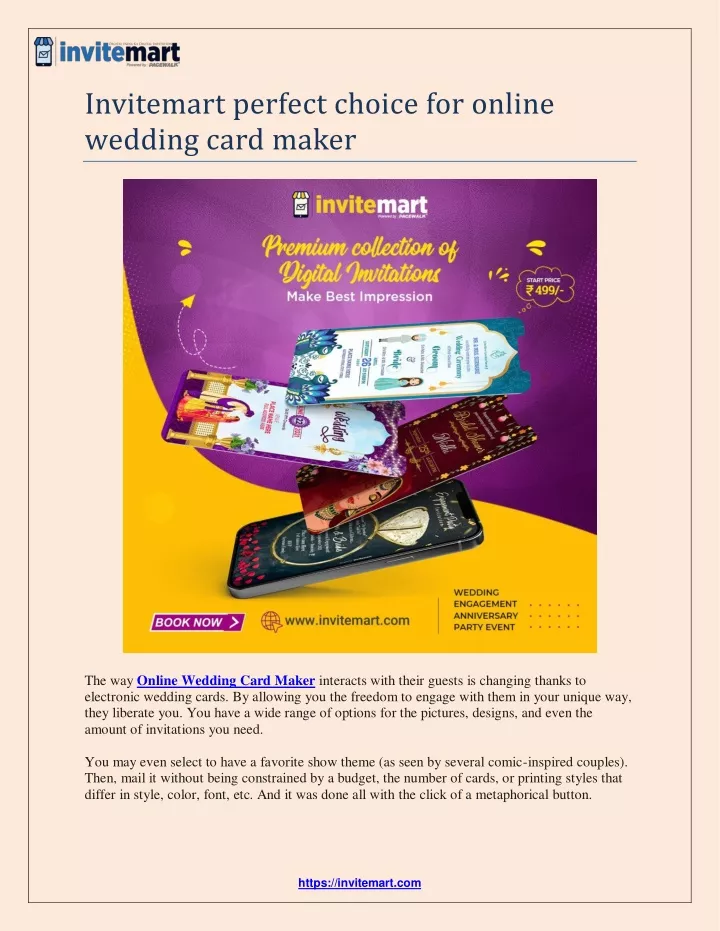 invitemart perfect choice for online wedding card