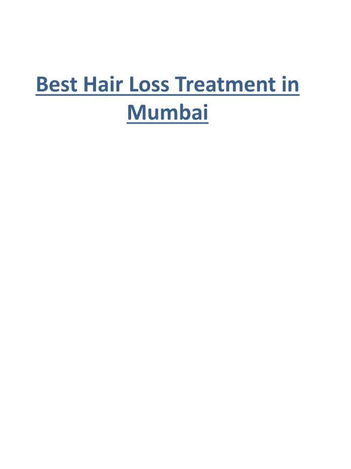 best hair loss treatment in mumbai