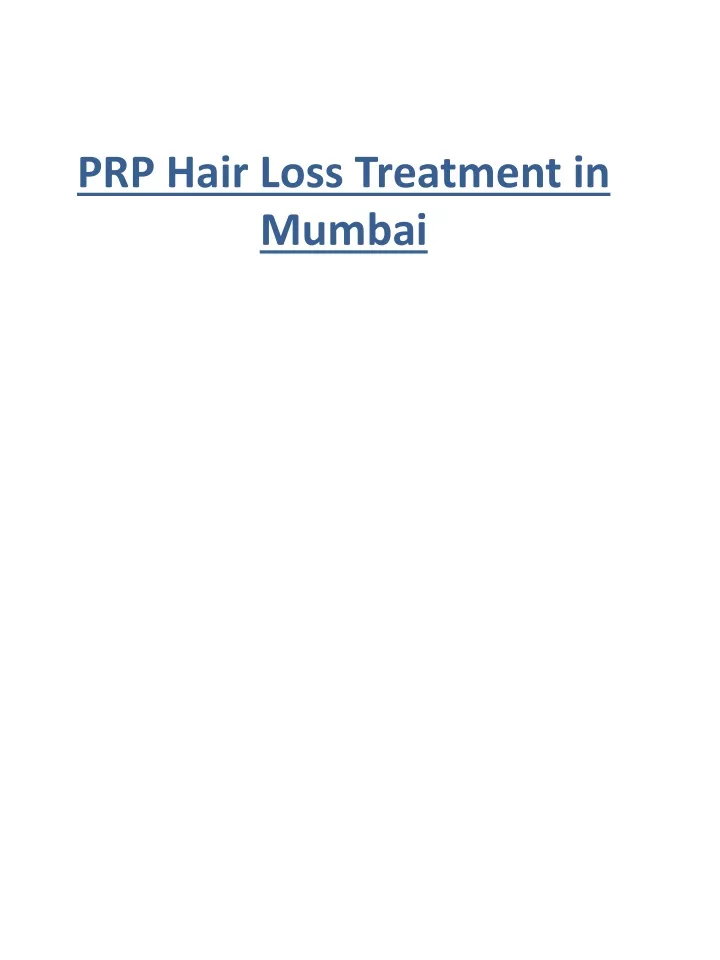 prp hair loss treatment in mumbai