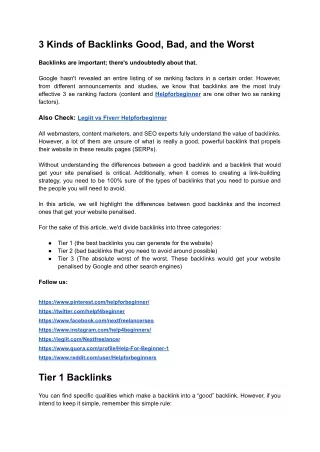 3 kinds of backlinks good bad and the worst
