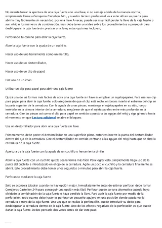 no intente forzar la apertura de una caja fuerte