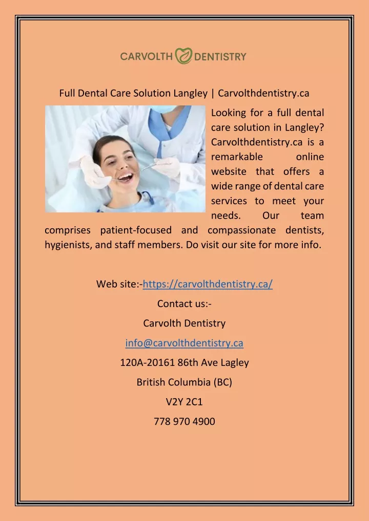 full dental care solution langley