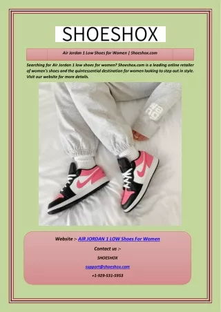 Air Jordan 1 Low Shoes for Women Shoeshox.com