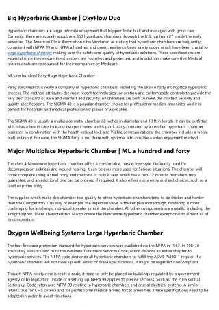 big hyperbaric chamber oxyflow duo