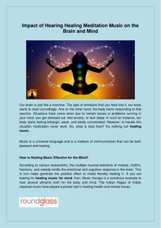 Impact of Hearing Healing Meditation Music on the Brain & Mind