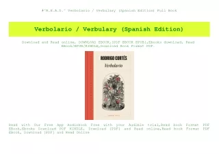 #^R.E.A.D.^ Verbolario  Verbulary (Spanish Edition) Full Book