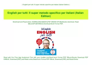 ^READ) English per tutti Il super metodo specifico per italiani (Italian Edition) (E.B.O.O.K. DOWNLOAD^