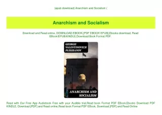 {epub download} Anarchism and Socialism (E.B.O.O.K. DOWNLOAD^