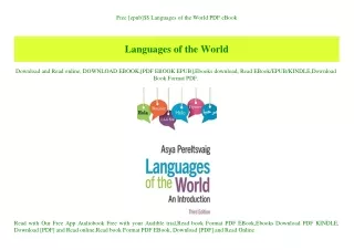 Free [epub]$$ Languages of the World PDF eBook