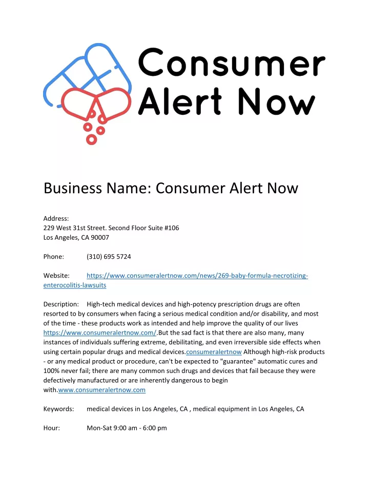 business name consumer alert now
