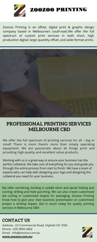 All-in-one Printing Services in Melbourne CBD
