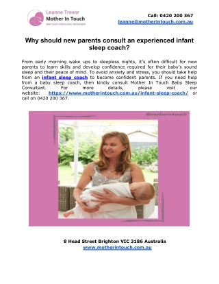 Why should new parents consult an experienced infant sleep coach