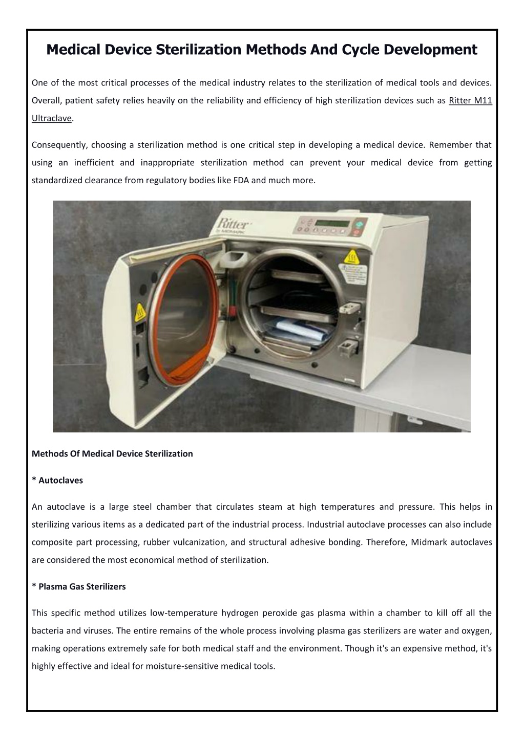 PPT - Medical Device Sterilization Methods And Cycle Development ...
