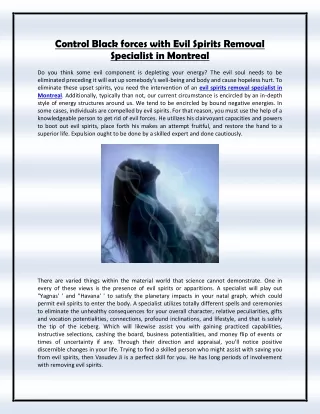 Control Black forces with Evil Spirits Removal Specialist in Montreal