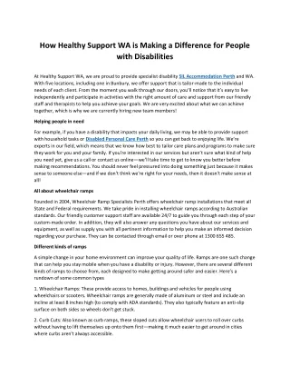 How Healthy Support WA is Making a Difference for People with Disabilities