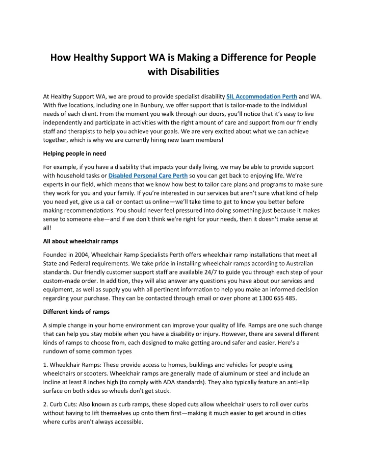 how healthy support wa is making a difference