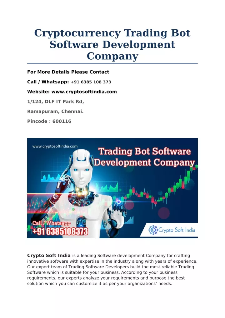 cryptocurrency trading bot software development