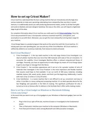 How to set up Cricut Maker?