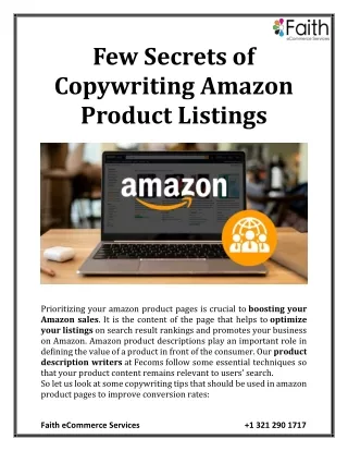 few secrets of copywriting amazon product listings
