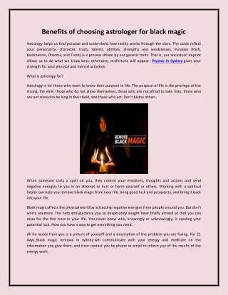 Benefits of choosing astrologer for black magic
