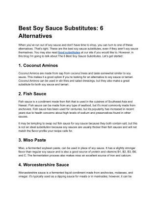 Best Soy Sauce Substitutes 6 Alternatives