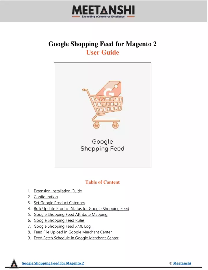 google shopping feed for magento 2 user guide