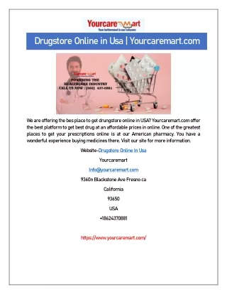 Drugstore Online in Usa | Yourcaremart.com