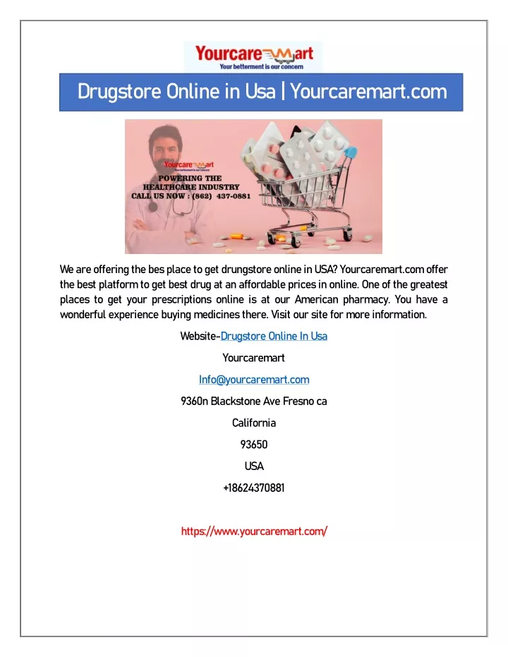 drugstore online in usa yourcaremart com