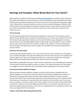 Awnings and Canopies What Works Best For Your Home