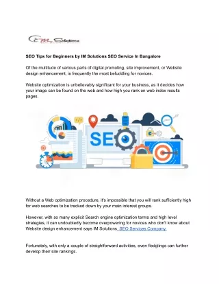 seo tips for beginners by im solutions