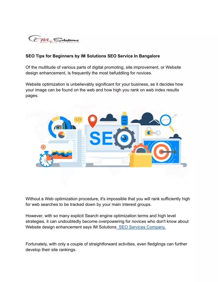 seo tips for beginners by im solutions