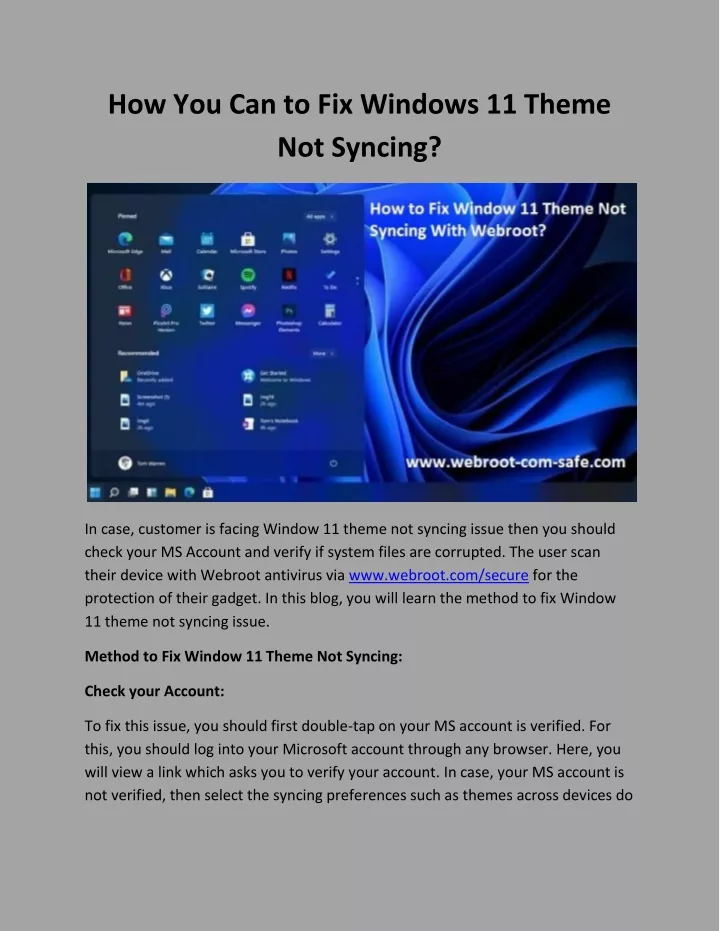 how you can to fix windows 11 theme not syncing