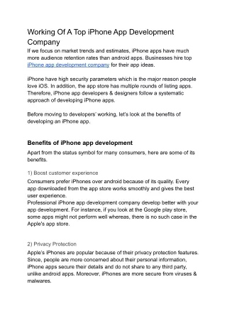 working of a top iphone app development company