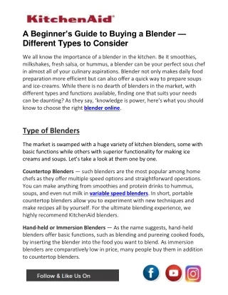 a beginner s guide to buying a blender different
