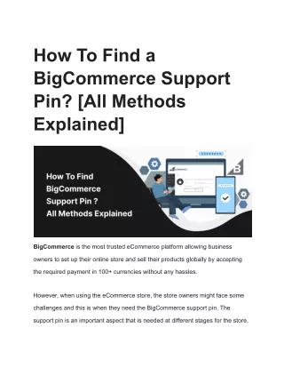 how to find a bigcommerce support pin all methods
