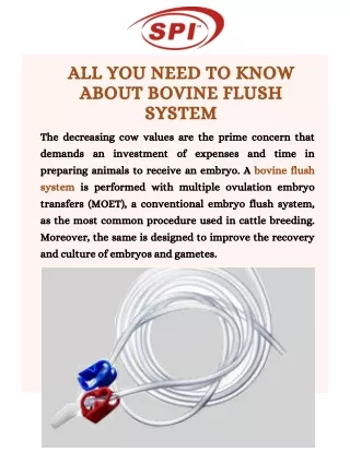 Bovine Flush System : SPI MFG