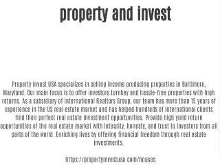 property and invest