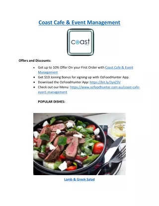coast cafe event management