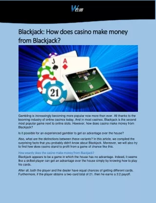 Blackjack: How does casino make money from Blackjack?