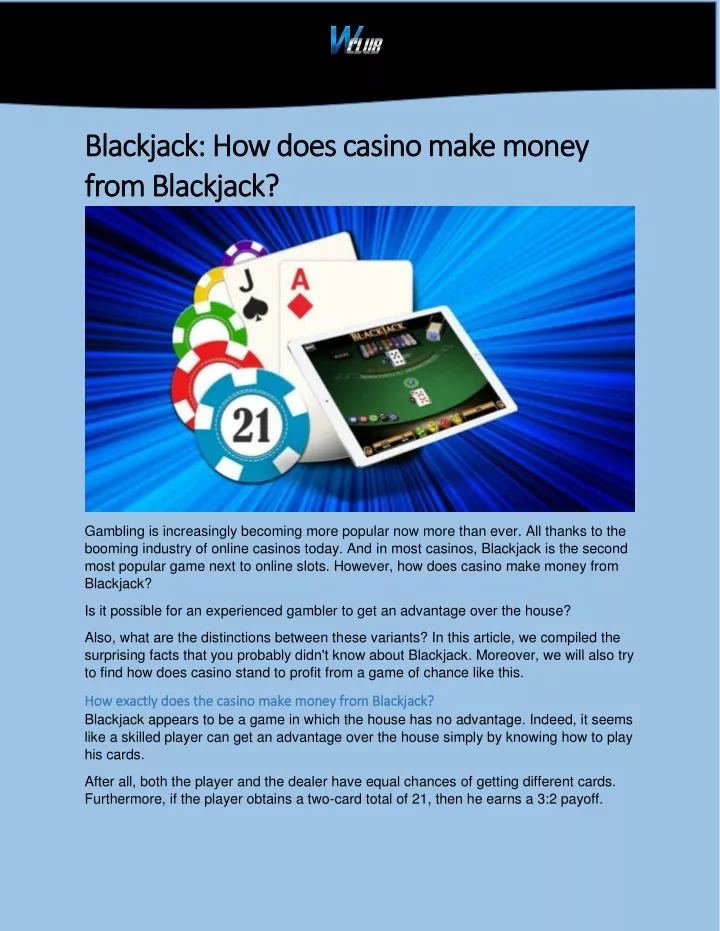 blackjack blackjack how does casino make money