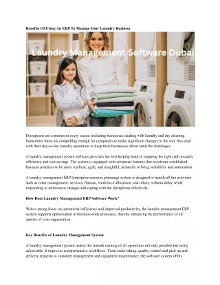 benefits of using an erp to manage your laundry