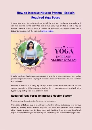 how to increase neuron system explain required