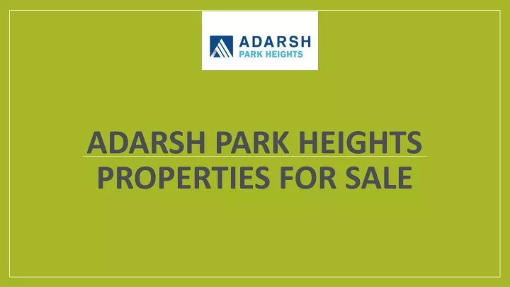 adarsh park heights properties for sale